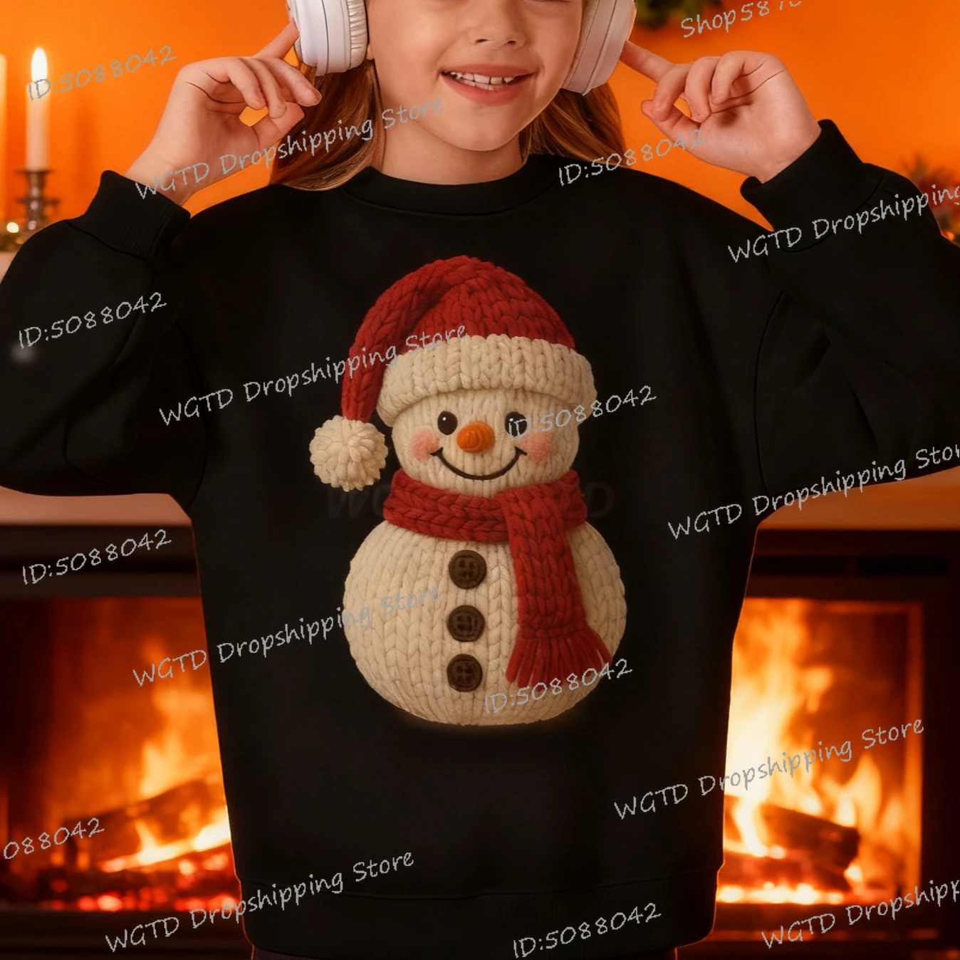 

Christmas Sweatshirts Children Autumn Winter Cartoon Snowman Pullover Fashion Crochet Style Pattern Clothes Xmas Sudaderas Gifts