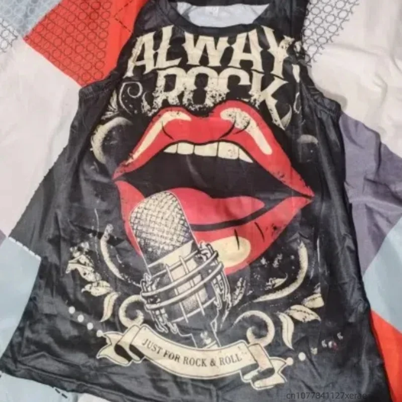 Tenue de danse de rue pour femmes, Camisole sans manches, gilet imprimé musique Rock, col rond, décontracté, polyvalent, Style Simple, nouvelle collection été