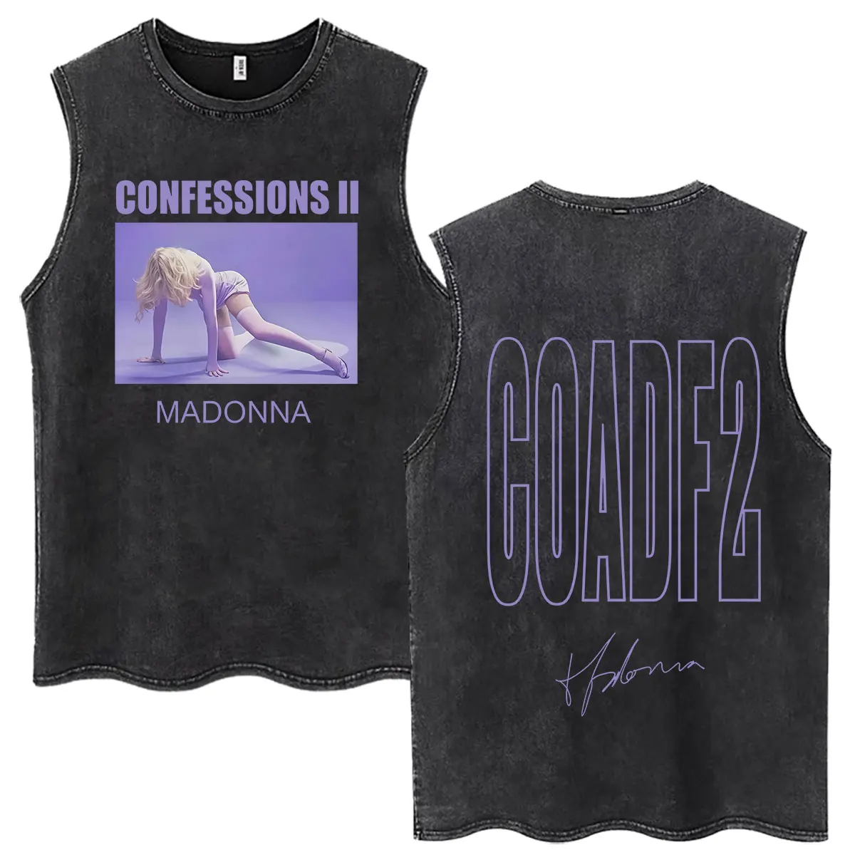 Madonna CONFESSIONS II Album Tour 2026 Print T-shirt Men Women High Quality Loose Cotton Casual Vintage Washed Vest T-shirts