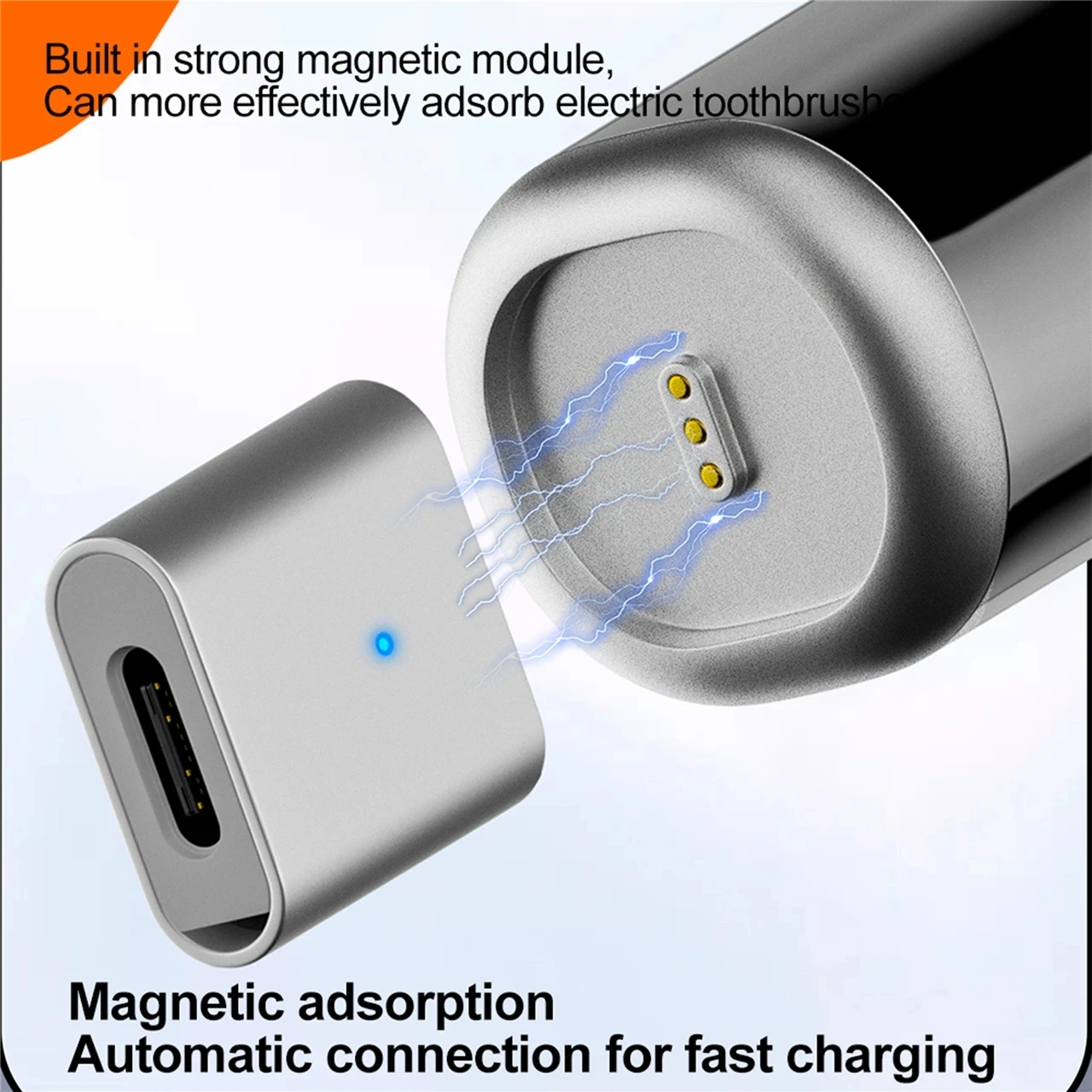 Cabezal de carga para cepillo de dientes eléctrico, adaptador de succión magnética USB C, cabezal de carga PD, iluminación/TYPE-C a Leifen