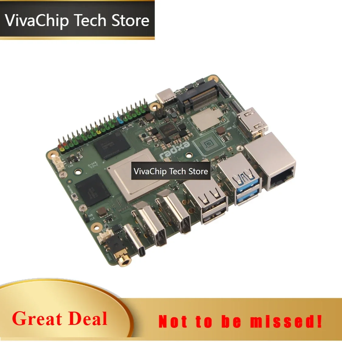 VivaChip TechRadxa ROCK 5B+ Rockchip RK3588 8-core CPU, 8K HDMI, GPU & NPU Support, LPDDR5 RAM And WiFi6 Single Board 4GB/8GB/16