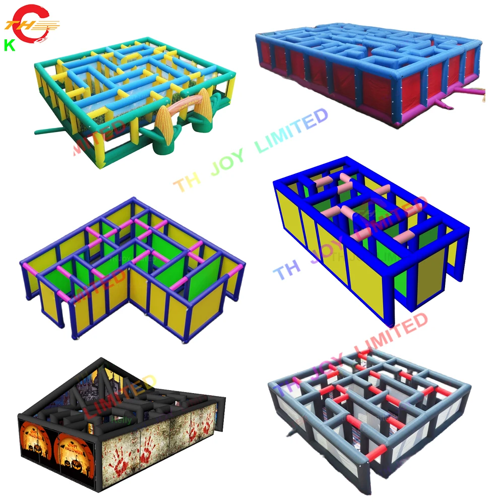 6m 8m 10m Oxford Fabric Material Halloween Inflatable Maze Arena Black Maze Tag Sport Game for Sale with Blower