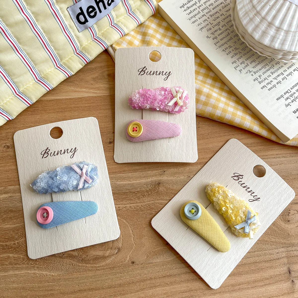 

2pcs Knot Button Water Drop BB Clip Sweet Girl Shiny Bangs Side Clip Hairpin Hair Clip Barrettes Headwear Kids Hair Accessories