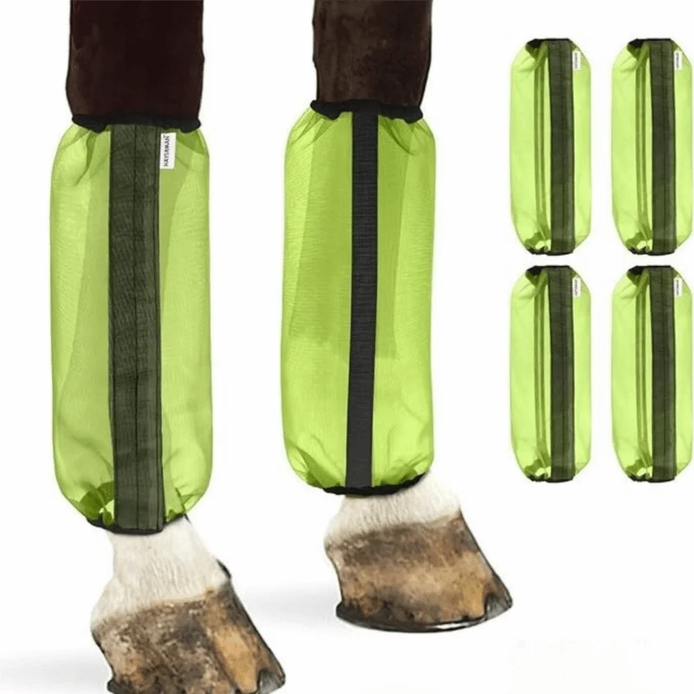 

4 шт. Нескользящие дышащие вентилируемые защитные чехлы от мух для ног лошадей, многоразовые, удобные, для использования в конюшне