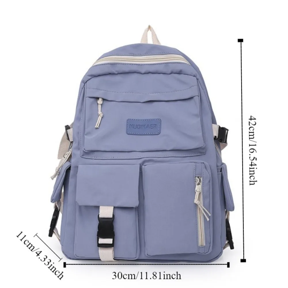 Mochila de estudante de grande capacidade respirável alça ajustável mochila escolar leve multi-bolso mochila casual viagem