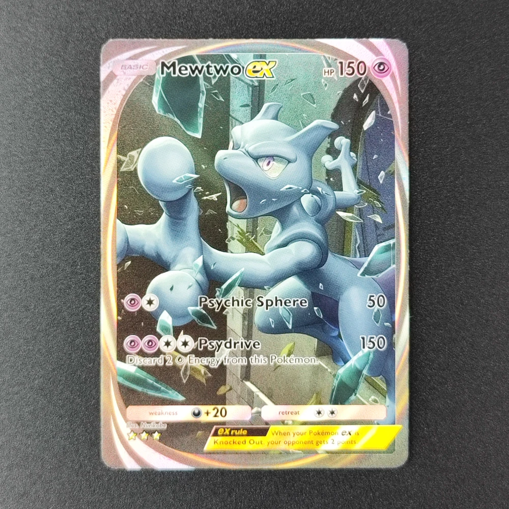 DIY Pocket Cards Charizard Mewtwo Gengar Mew Moltres Articuno EX Proxy Tcg Holo Full Art Anime Peripheral Game Collection card