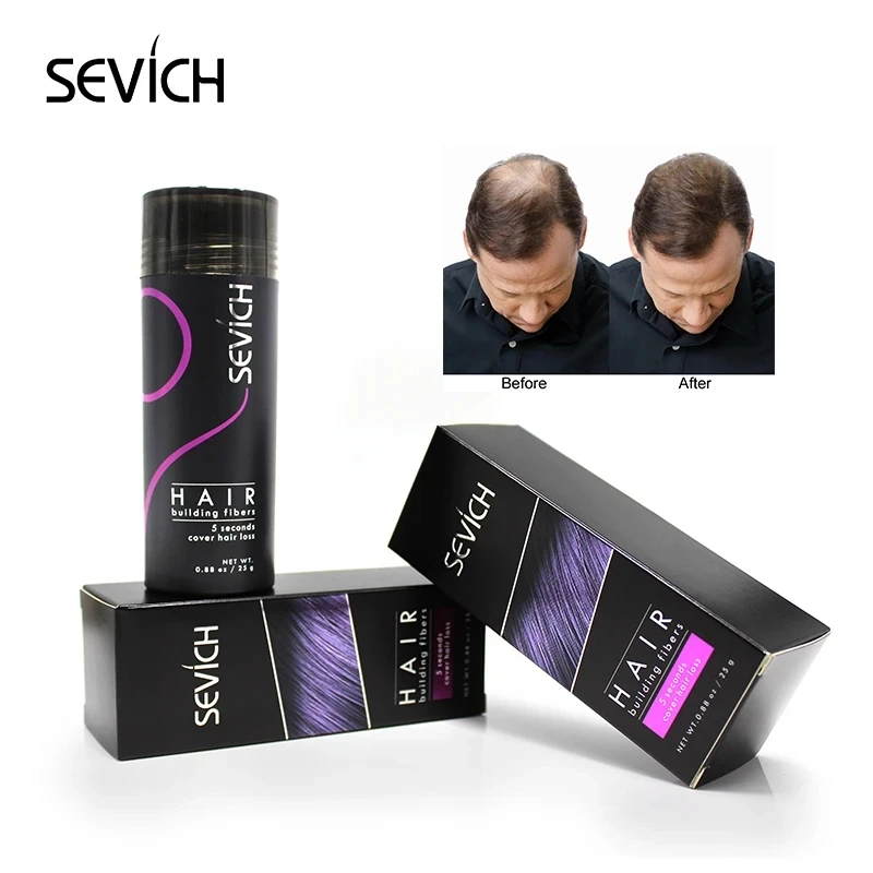 Sevich 25g Hair Building Fiber Applicator Spray Instant Salon Hair Treatment Keratin Powders Hair Regrowth Fiber 10 color