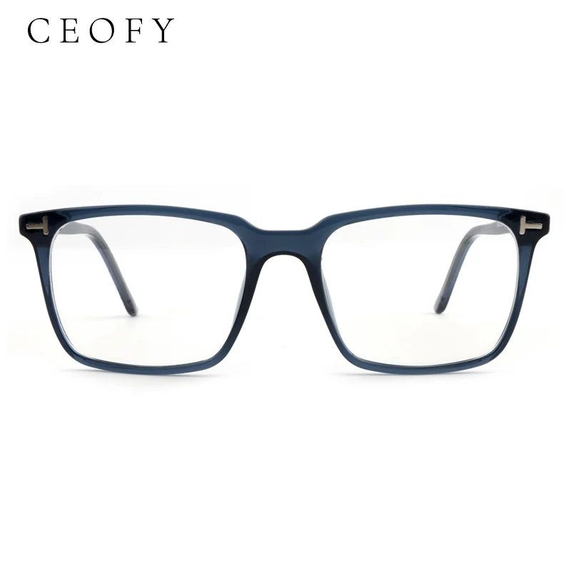 CEOFY Men Metal Glasses Frame 2 In 1 Magnet Polarized Clip On Optical Myopia Prescription Ultra-Light Eyeglasses Frame For Men