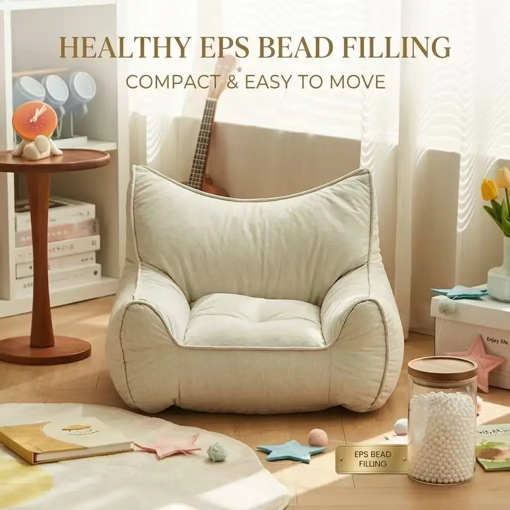 Cute Kids Bean Bag Sofa Chair Soft  Lazy Floor Sofa Ergonomic Back Support Cartoon Lounge Chair For Living Room Bedroom