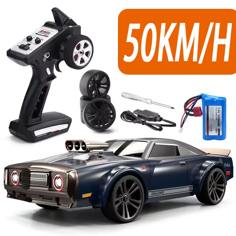 1/14 2.4G RC Car SCY 16303 - 4WD Elétrico de alta velocidade Off-road Drift Flat Running Muscle Truck com luz LED retrô