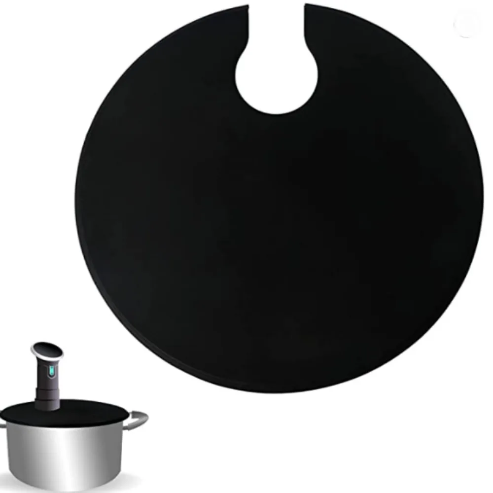 Round Silicone Sous Vide Lid Black/grey Retain Moisture and Flavor Kitchen Bowl Cover Sealed