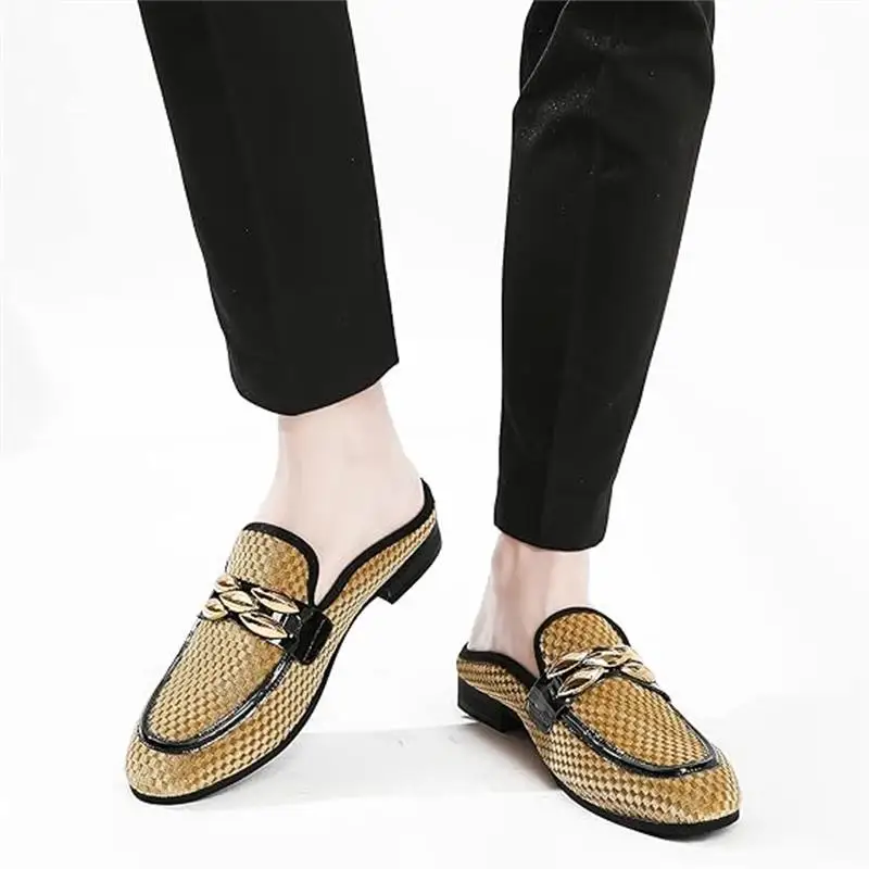 

New Fashion Men Summer Slippers Men's Velvet Loafers Dress Wedding And Party Prom Shoes