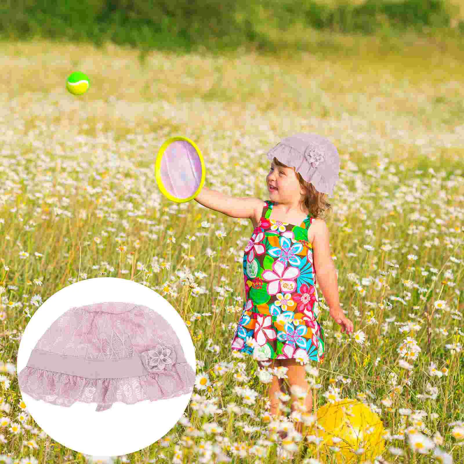 Cappello da bambino in pizzo per ragazze Berretto da neonato Cintura regolabile in materiale morbido Perfetto per l'uso quotidiano all'aperto Stile servizio fotografico per bambini