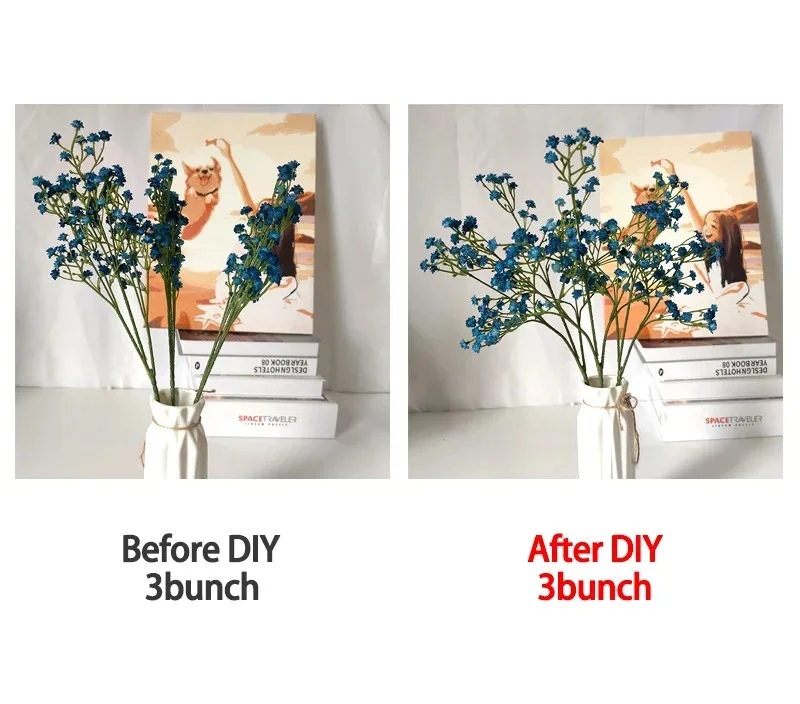 Künstliche Plastik-Schleierkrautblumen für Garten, Party, Hof, Zuhause, Vasen, Tisch, Hochzeit, Brautstrauß, DIY-Geschenke und Accessoires – Detail 8