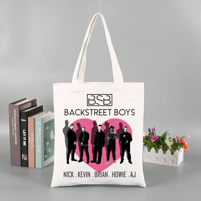 Backstreet meninos mundo bsb banda de música ulzzang shopper saco impressão lona sacola bolsas femininas harajuku sacos de ombro