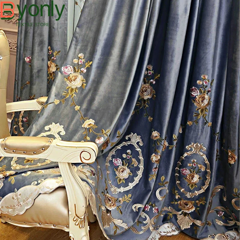 high-grade-blue-and-green-velvet-embroidery-thickened-shading-curtains-for-living-room-bedroom-villa-high-window-customization