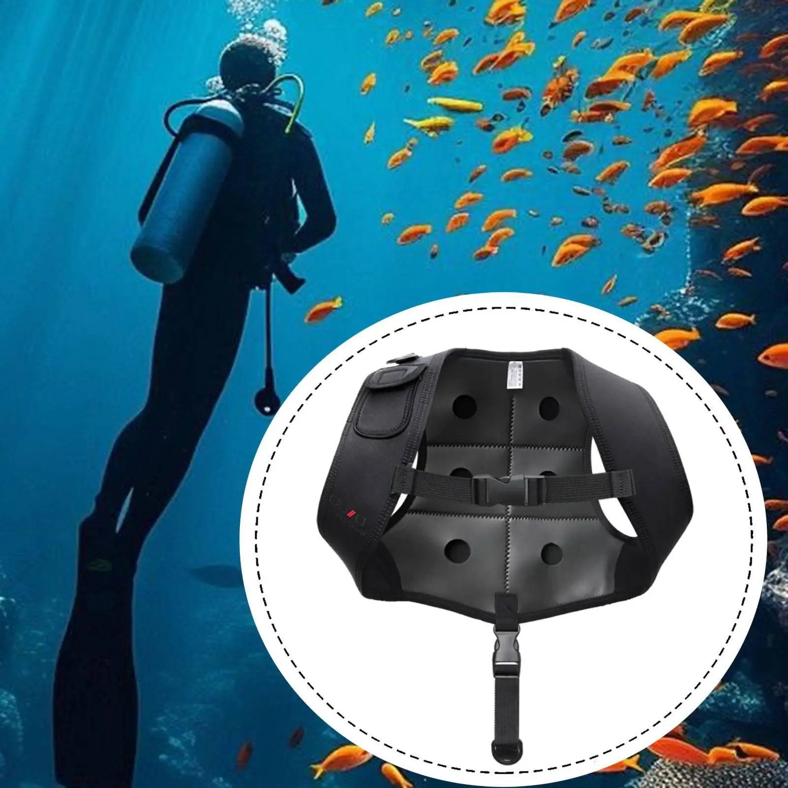 Adjustable Scuba Diving Weight Vest Neoprene Snug Fit Accessory for Spearfishing Paddling Sailing and Training