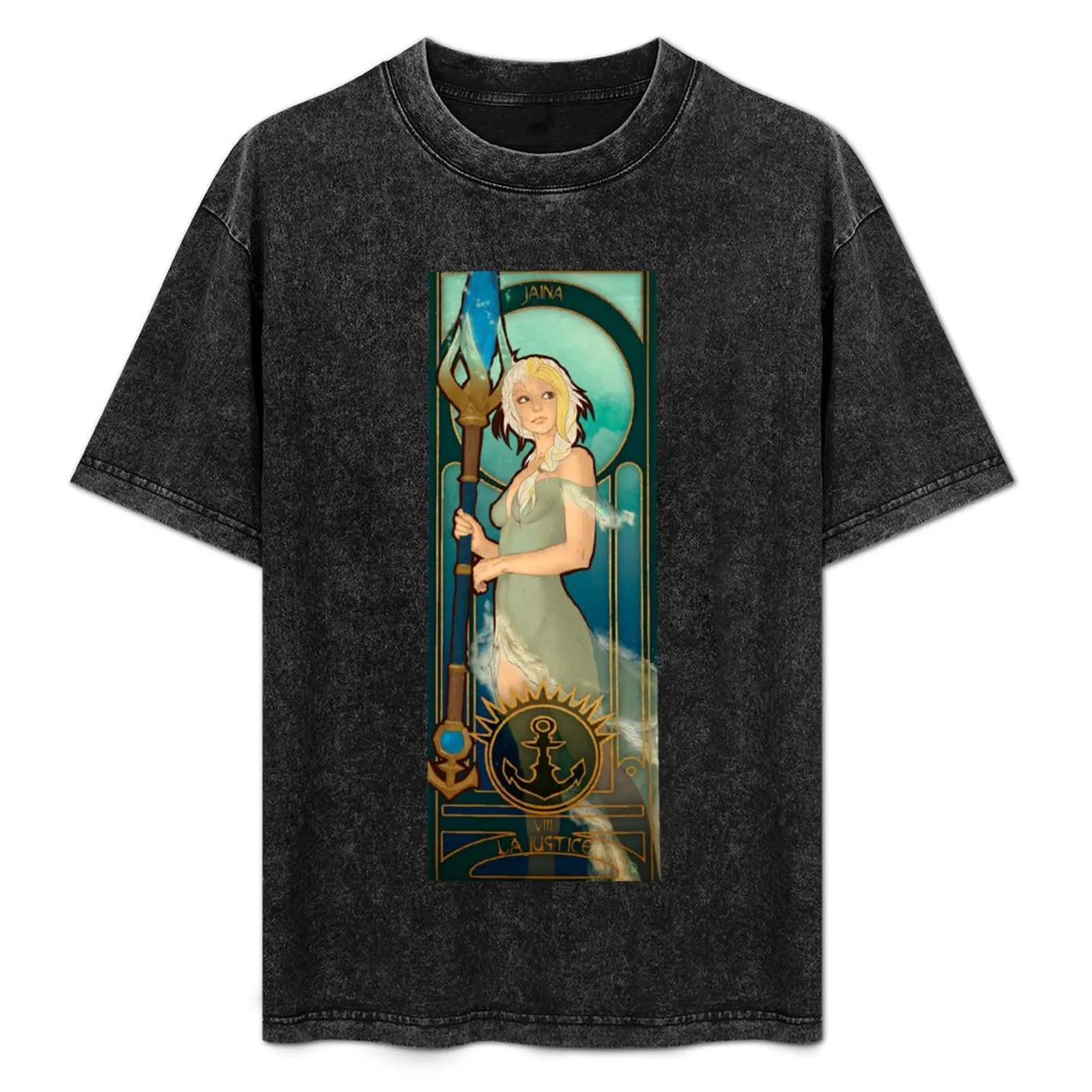 

Fanart: Tarot card in Art Nouveau style: Justice, Jaina T-Shirt Festival Short Sleeve T-Shirt