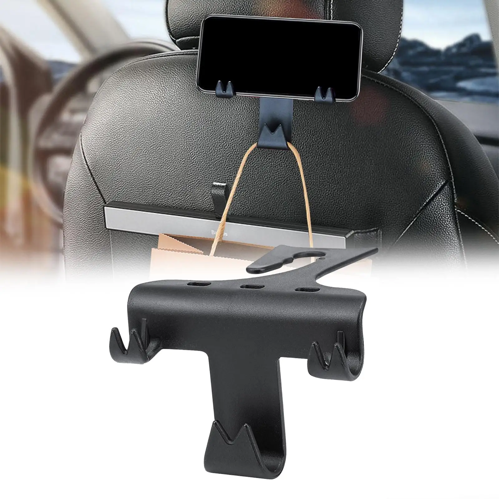 Car Seat Headrest Hook Portable Hanger for Handbags Purse Umbrellas