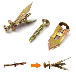 60/100Pcs Self Drilling Drywall Anchors Screws, Self Tapping Screws, Easy Application for Gypsum Plasterboard, Dowel