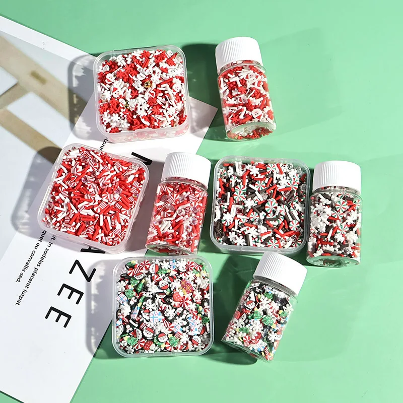 Best Mixed color Christmas polymer clay elderly Snowflake candy cane color needle slice fill jewelry diy handmade materials