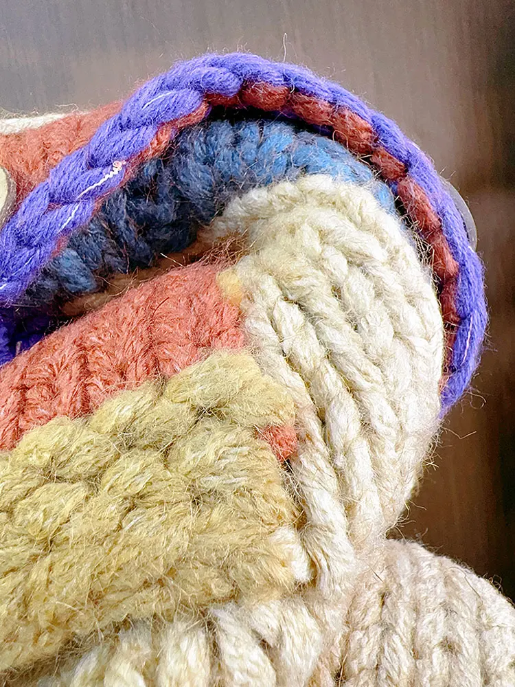 Cardigan lavorato a maglia con ago spesso lavorato a mano pesante artigianale, stile sciolto con blocchi di colore in filato spesso, cappotto maglione autunno inverno da donna