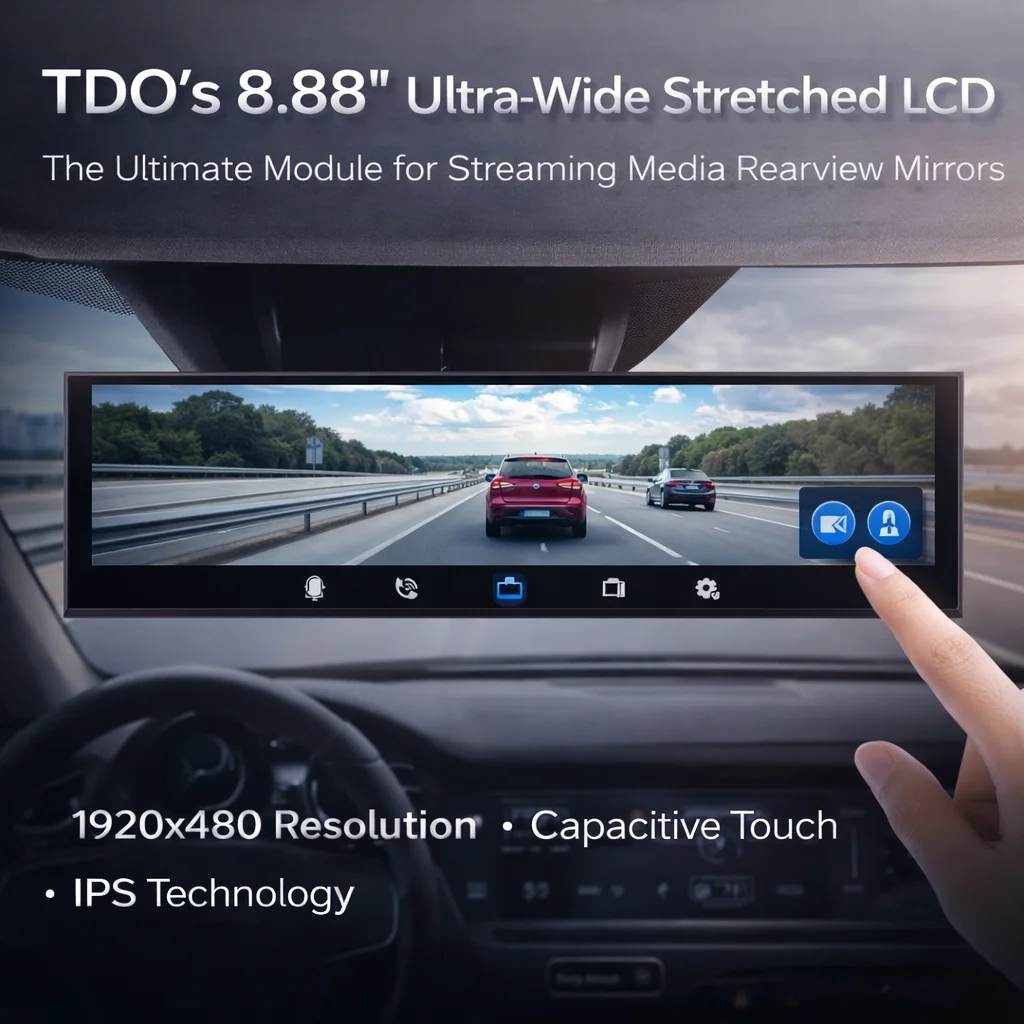 8.88-Inch 1920 * 480 stretch bar LCD ultra-wide screen, suitable for streaming media, rearview mirrors and automotive dashboards