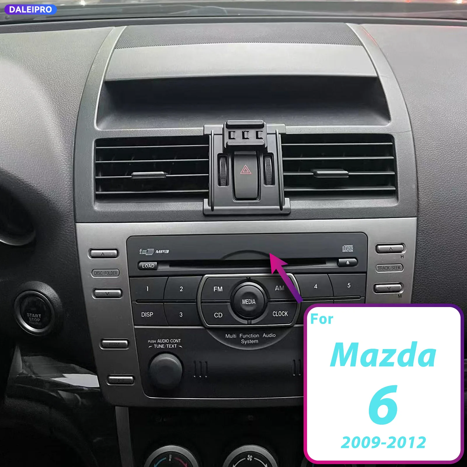 For Mazda 6 GH 2009 2010 2011 2012 Vehicle-Specific Phone Holder Base Smart Car Phone Mount 66W Charging Holder Accessories