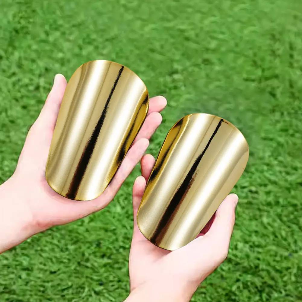 1 Pair Mini Soccer Shin Guards Football Shin Pads for Youth Adults (Gold S) view 2