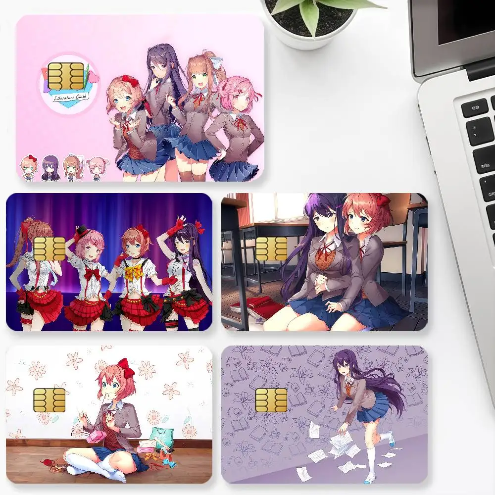 Credit Card 4PCS Anti-scratch Waterproof D-Doki D-Doki L-Literature C-Club Stickers for Bank Debit Decorative Protection Bus