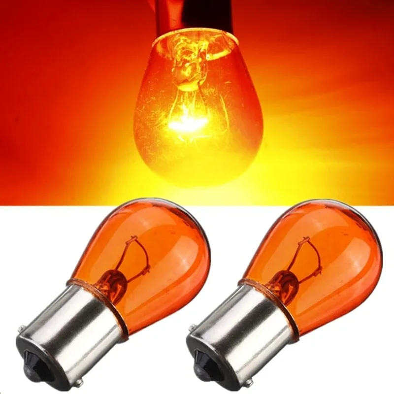 10Pcs PY21W 1156 BA15S Car Auto Scooter Indicator Break Parking Turn Light Bulb Lamp Halogen Lamp Bulb 12V Reversing Light Amber