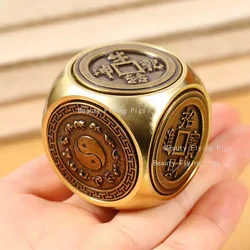 1pc Mini Metal Wealth Attracting Ornaments Feng Shui Accessories Six Sides Stress Reducing Tools Feng Shui Accessories 4cm