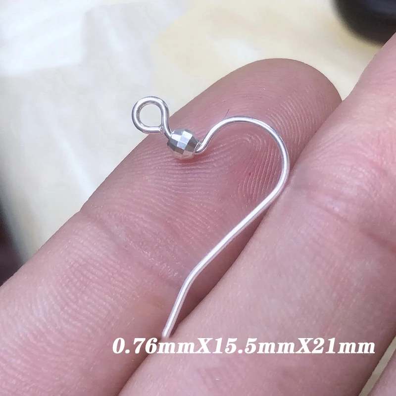 Ear Wire Flat 925 Sterling Silver Ear Wire W/2/3mm Bead Mirror Bead Loop Ear Components Wholesale Jewelry Findings