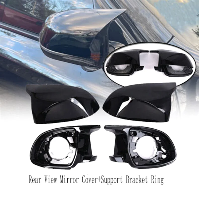 

F9-Rear View Mirror Cover+Support Bracket Ring For BMW X3 X4 X5 X6 X7 X3(G01)X3M( F97) 2018-2023 51168097351 51168071003 51 Part