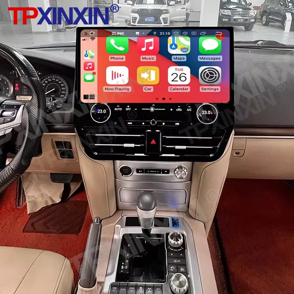 19.8inch Android Auto Car Radio For Toyota Land Cruiser LC200 2016-2021 CarPlay Stereo Multimedia Player Tape Recorder Head Unit