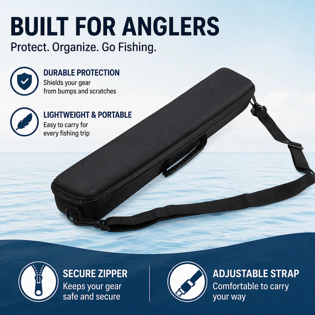 Hard Shell Angling Tackle Carry Case Anti‑Collision Fishing Rod Organizer Portable Outdoor Carp Fishing Equipment Storage Bag