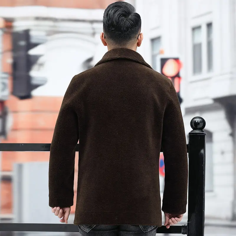 Winter Thick Fleece Men Outwear Overcoat Warm Men Clothing Men's Casual Teddy Woolen Coat Brand Male Fashion Outerwear A31