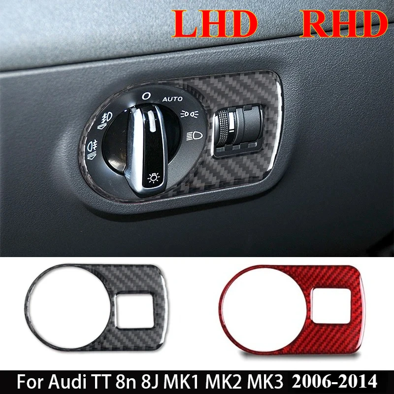 

1PCS for Audi TT 8n 8J MK1 Mk2 Mk3 2006-2014 Carbon Fiber Interior Trim Cover Dustproof Headlight Switch Trim Sticker