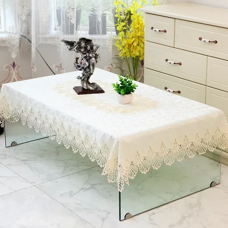 Fashion Coffee table cloth European Lace tablecloth Rectangular dining table cloths cover over embroidery table towel