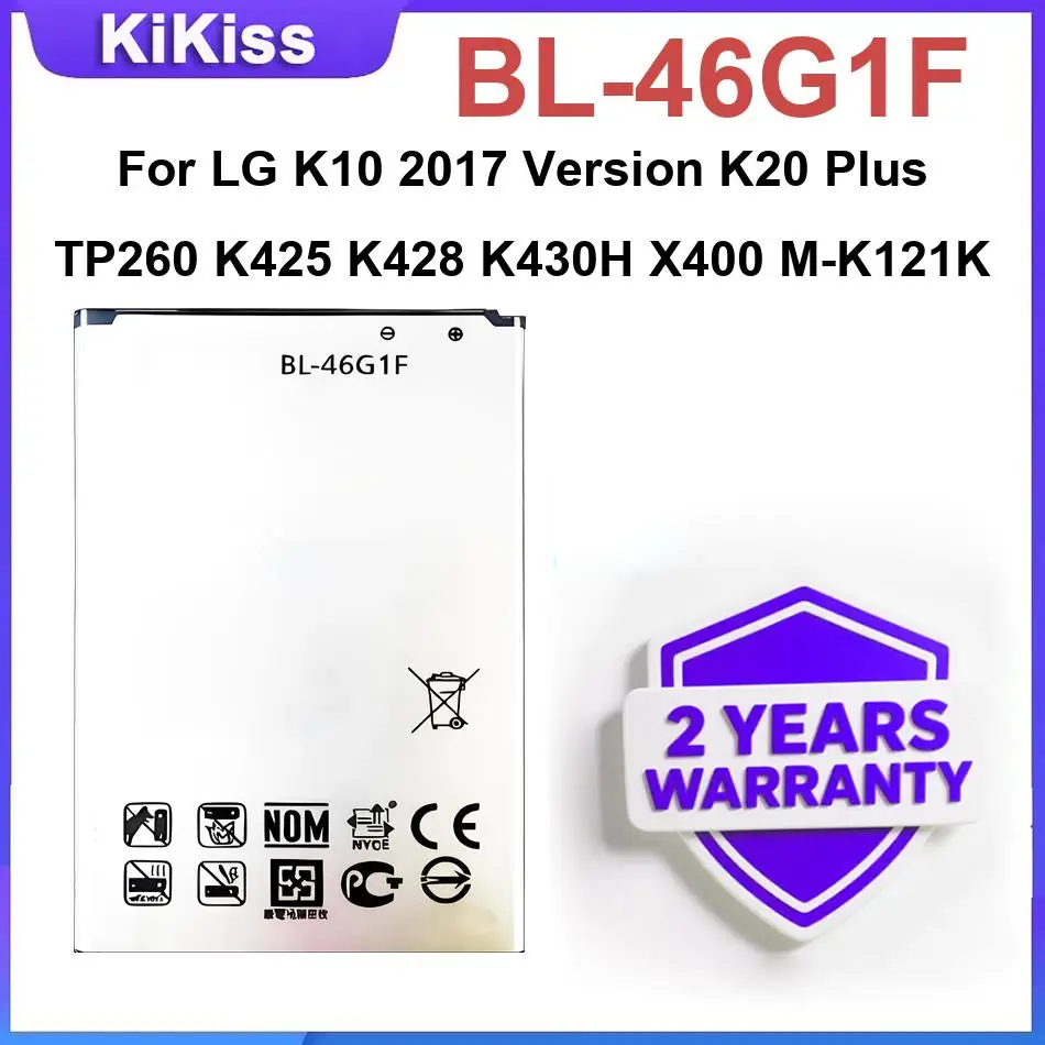 BL-46G1F Mobile Phone Battery For LG K10 2017 Version K20 Plus TP260 K425 K428 K430H X400 M-K121K Large capacity Batteries