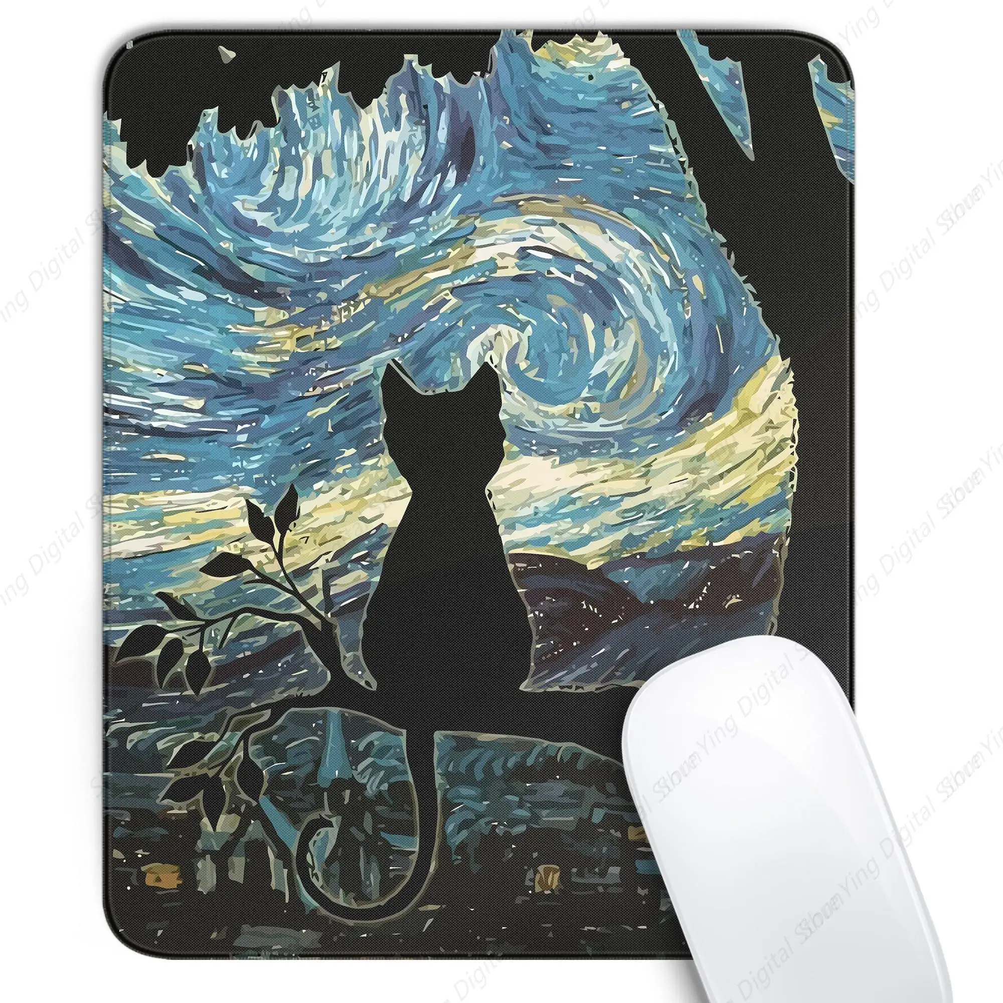 

Cute Black Cat Artistic Personality Mouse Pad Anti Slip Rubber Base Mouse Pad Used For Desktops Computers Laptops 25*30cm