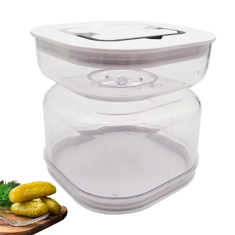 Sealed Pickle Jar Dry And Wet Dispenser Pickle And Oliv es Hourglass Separator Tools Cucumber Container For Kitchen Food Juice