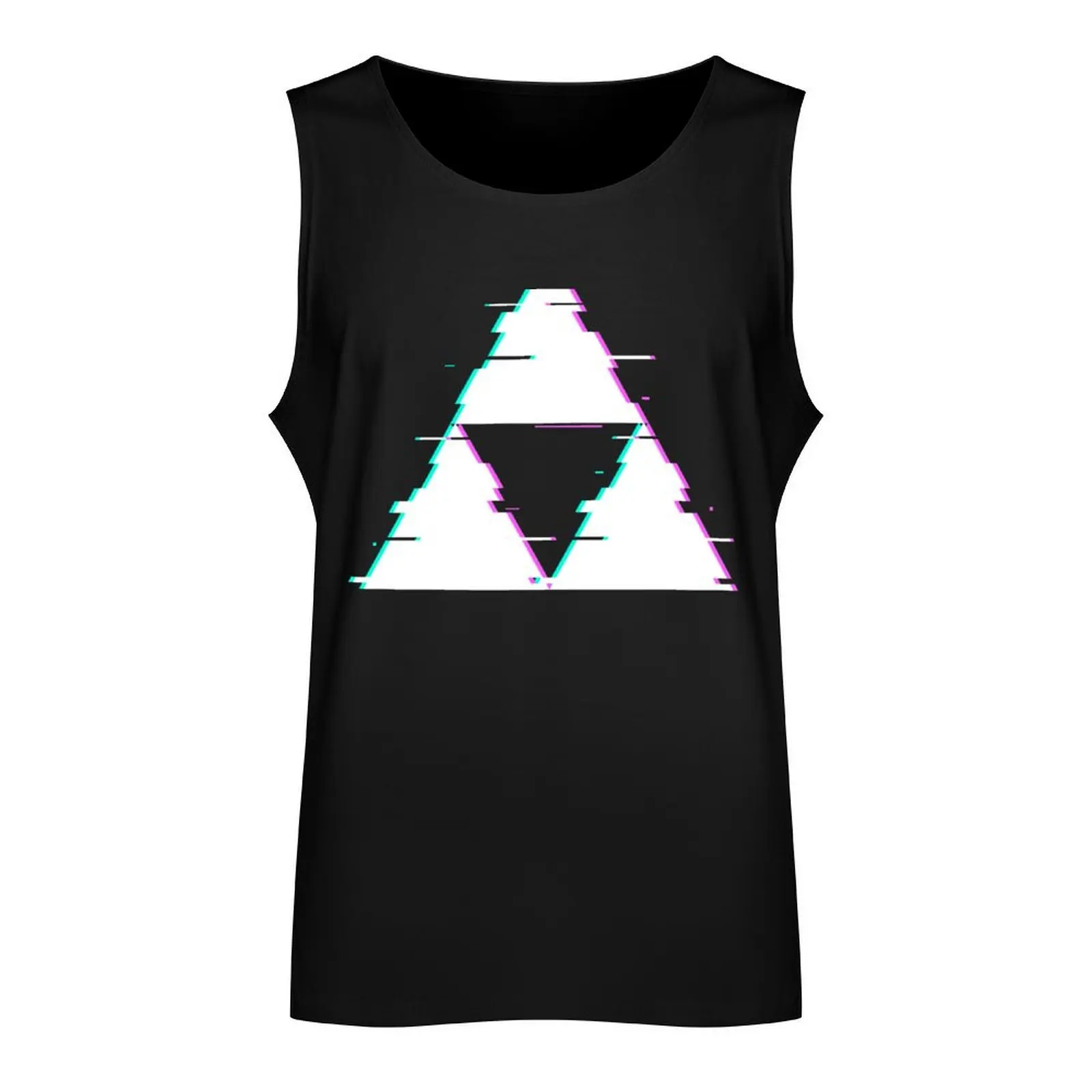 Glitch Triforce Tank Top t-shirt gym man clothes for men gym clothes man fitness Sleeveless T-shirt