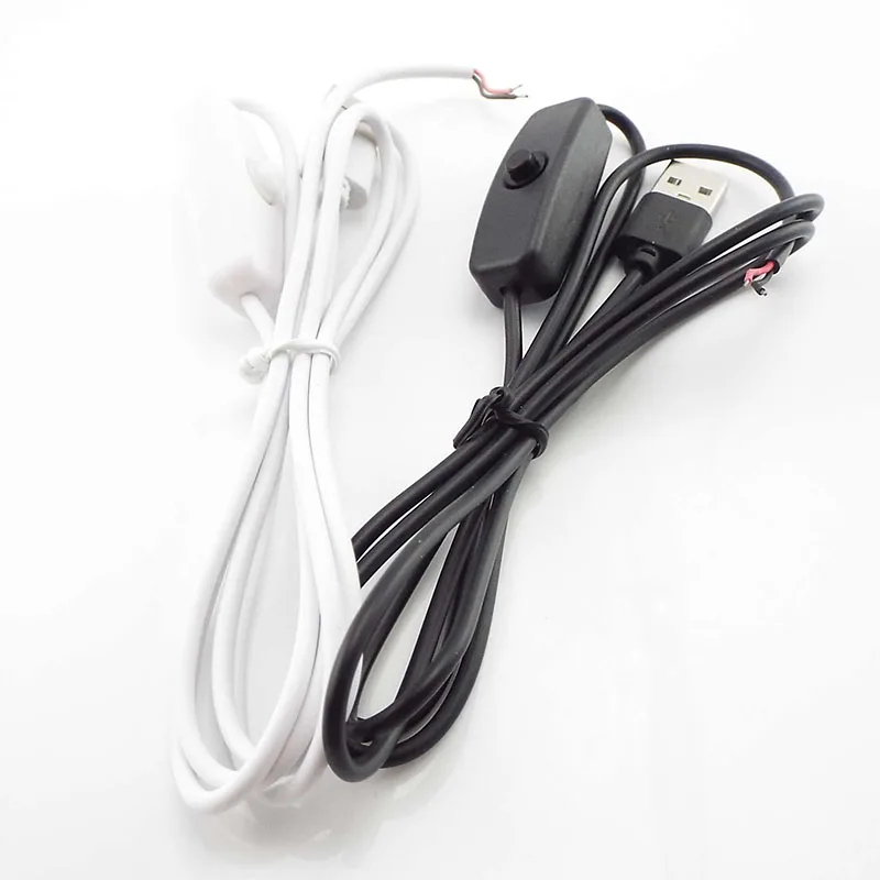 1M 5V USB Extension Cable Connector 2 pin Power Supply Wire 501 on/off Switch Electrical For LED Light Lighting Tablet A4