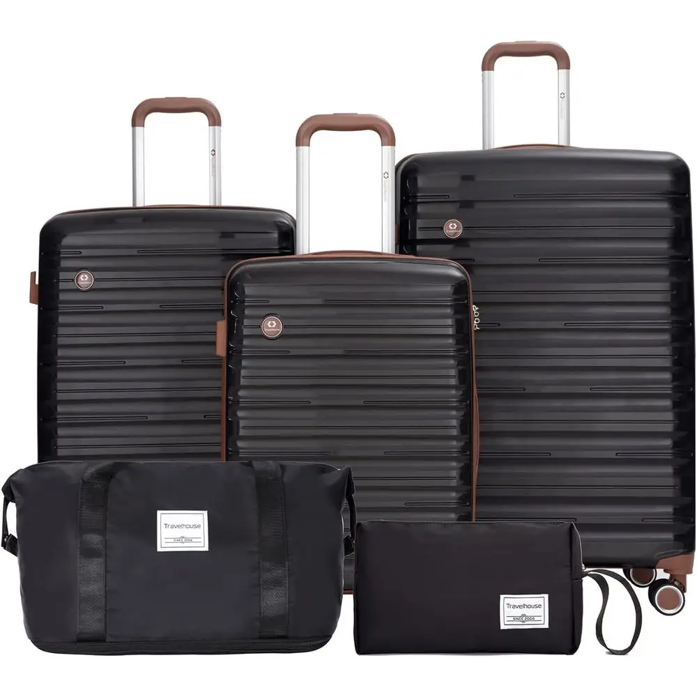 

Набор из 5 чемоданов с жестким корпусом и колесами, легкий, для ручной клади и багажа, с замком TSA, дорожными и косметическими сумками (20/24/28 дюймов)