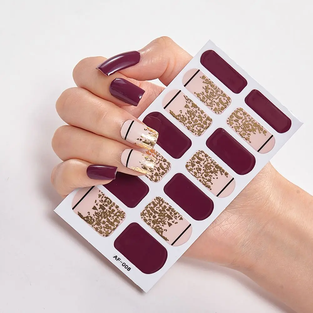 

Glitter Press On Nail for Women Girls Manicure Nail Polish Strips Nail Stickers Full Nail Wraps Nail Art Decal