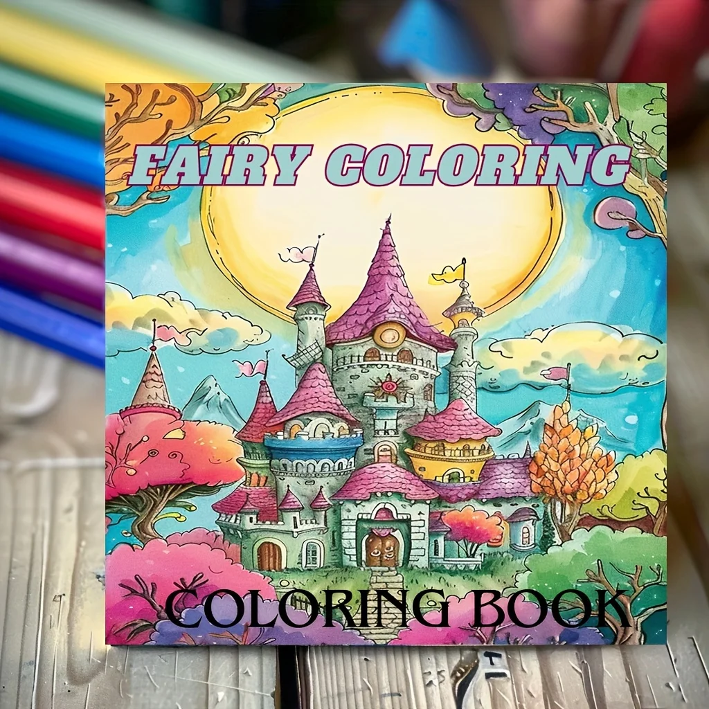 Enchanting Houses Coloring Adult Coloring Book - Thick Paper, 20 Pages, Ideal Gift for Adult Stress Reduction, 20x20cm 25 Pages