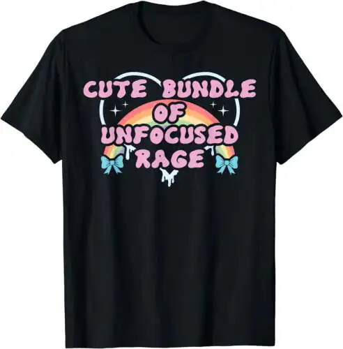 Cute Bundle Of Unfocused Rage Funny Pastel Goth Gift Rainbow T-Shirt For Women