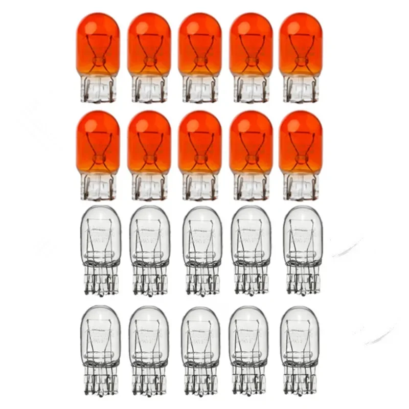 10x T20 7443 7440 Signal Light W21/5W 3800K Halogen Bulb Clear Orange Daytime Running Lights Turn Stop Brake Tail Bulb DRL Bulbs