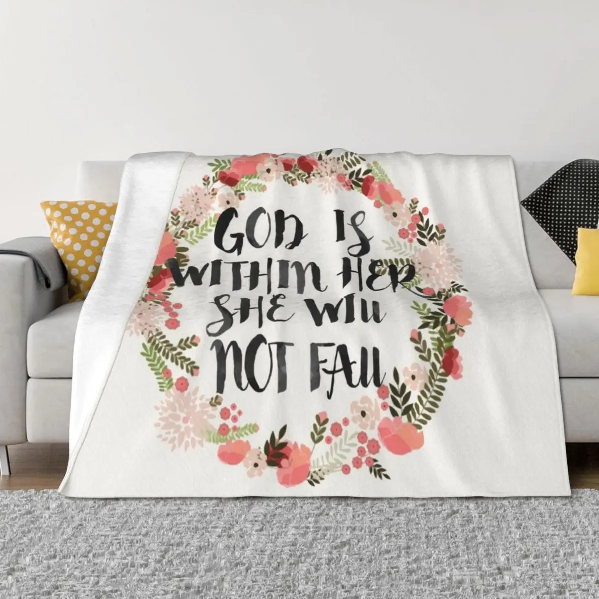 

Christian Quote Throw Blanket manga Flannels Weighted Blankets